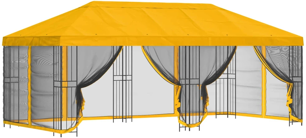 Paviljonas su šoninėmis sienelėmis 6 x 3 m Geltona