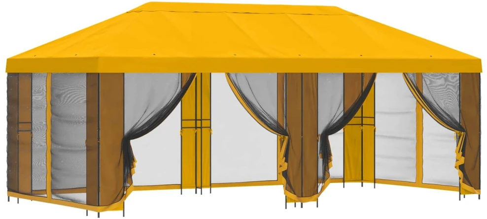 Sodo pavėsinė su šoninėmis sienelėmis 6 x 3 m Geltona