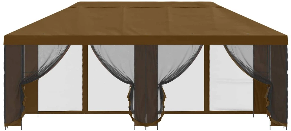 Sodo pavėsinė su šoninėmis sienelėmis 6 x 3 m Taupe