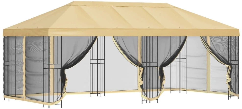Paviljonas su šoninėmis sienelėmis 6 x 3 m Kreminė