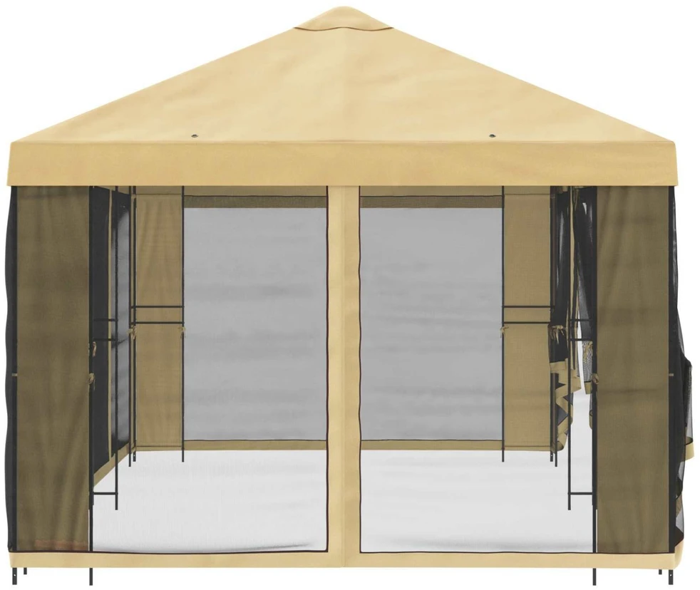 Sodo pavėsinė su šoninėmis sienelėmis 6 x 3 m Kreminė
