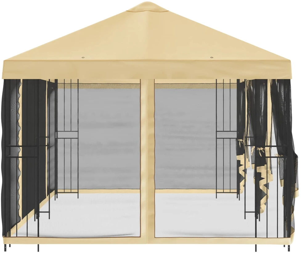 Paviljonas su šoninėmis sienelėmis 6 x 3 m Kreminė