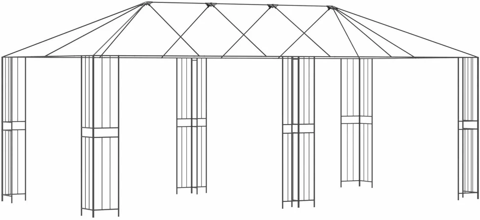 Paviljono rėmas be paviljono audinio 6 x 3 m Juoda Plienas