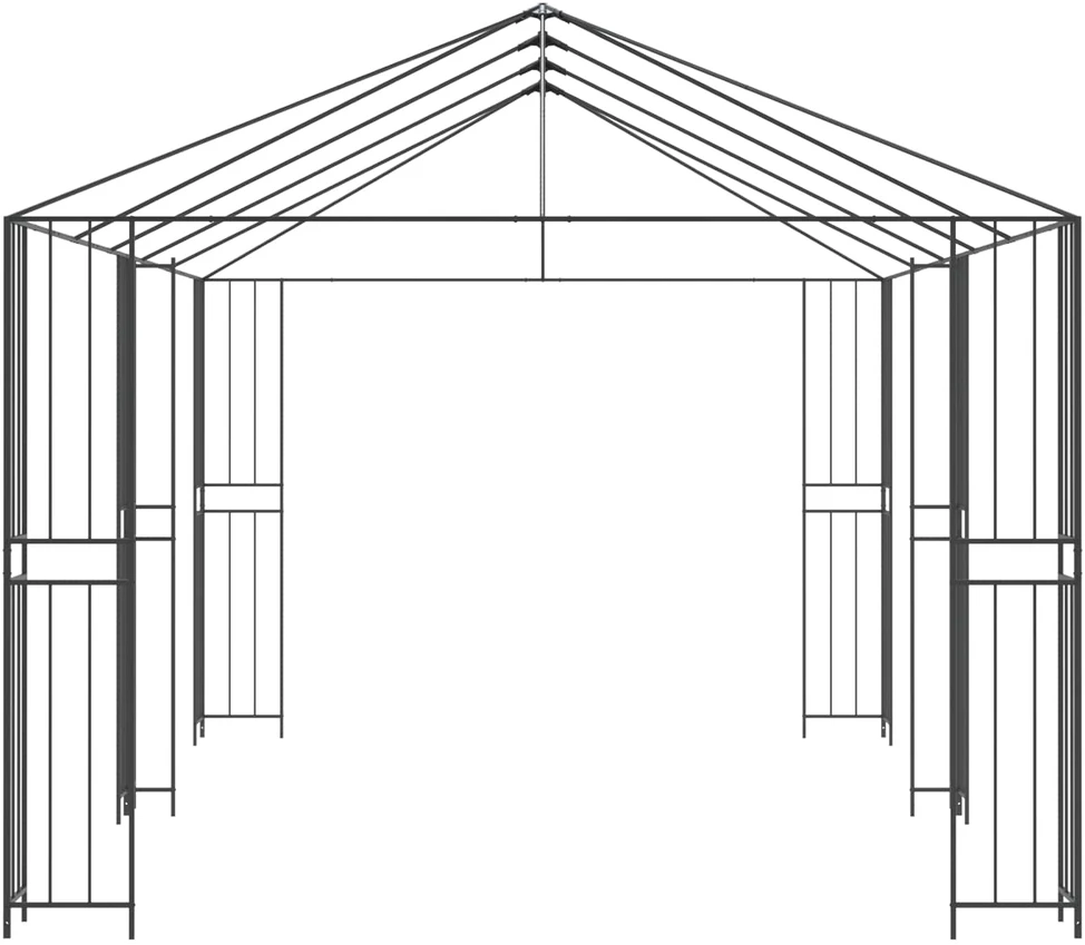Paviljono rėmas be paviljono audinio 6 x 3 m Juoda Plienas