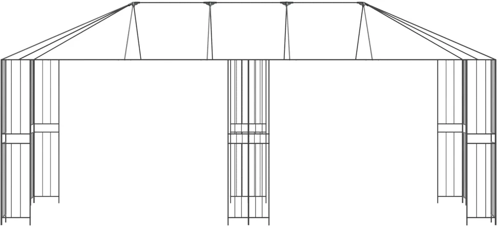 Paviljono rėmas be paviljono audinio 6 x 3 m Juoda Plienas