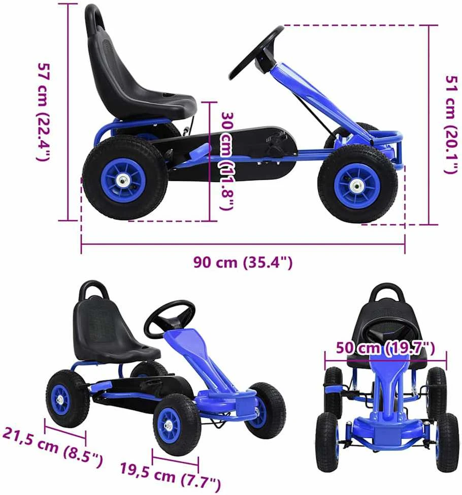 Pedalais minamas kartingas su pneumat. padangomis, smėlio