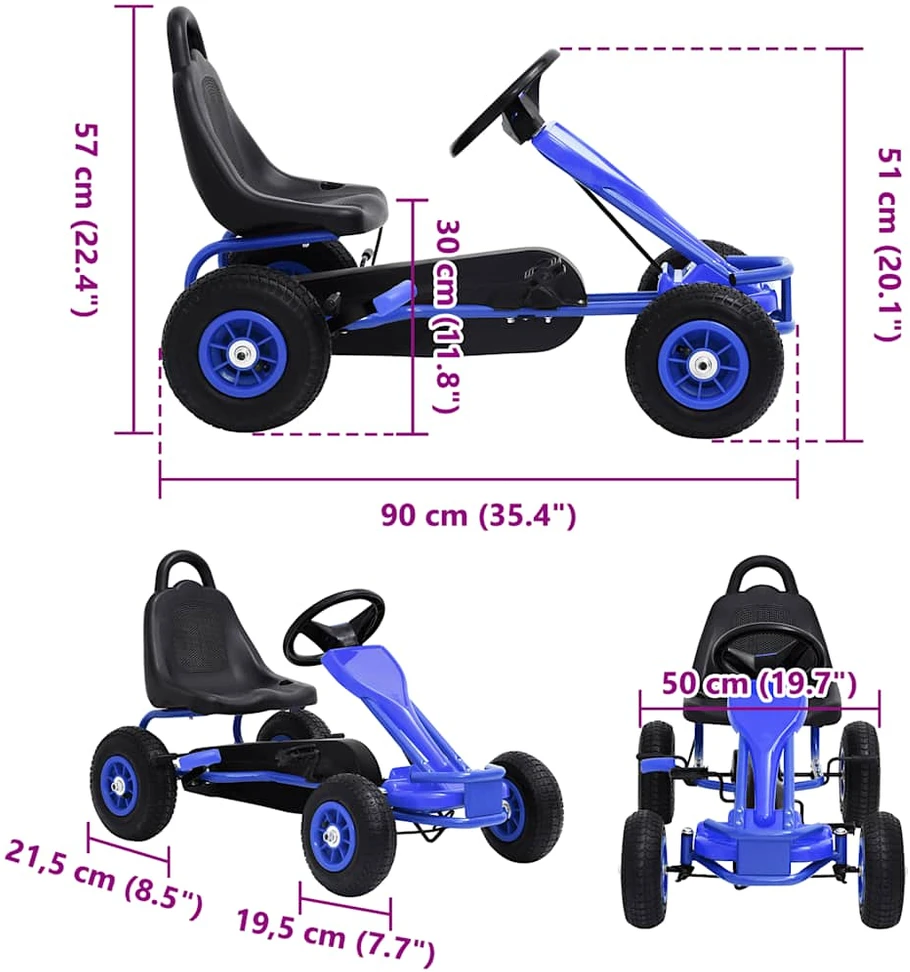 Pedalais minamas kartingas su pneumat. padangomis, smėlio