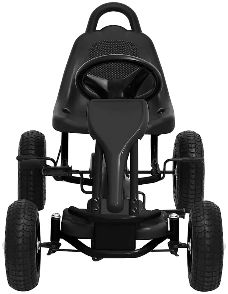 Pedalais minamas kartingas su pneumat. padangomis, juodas
