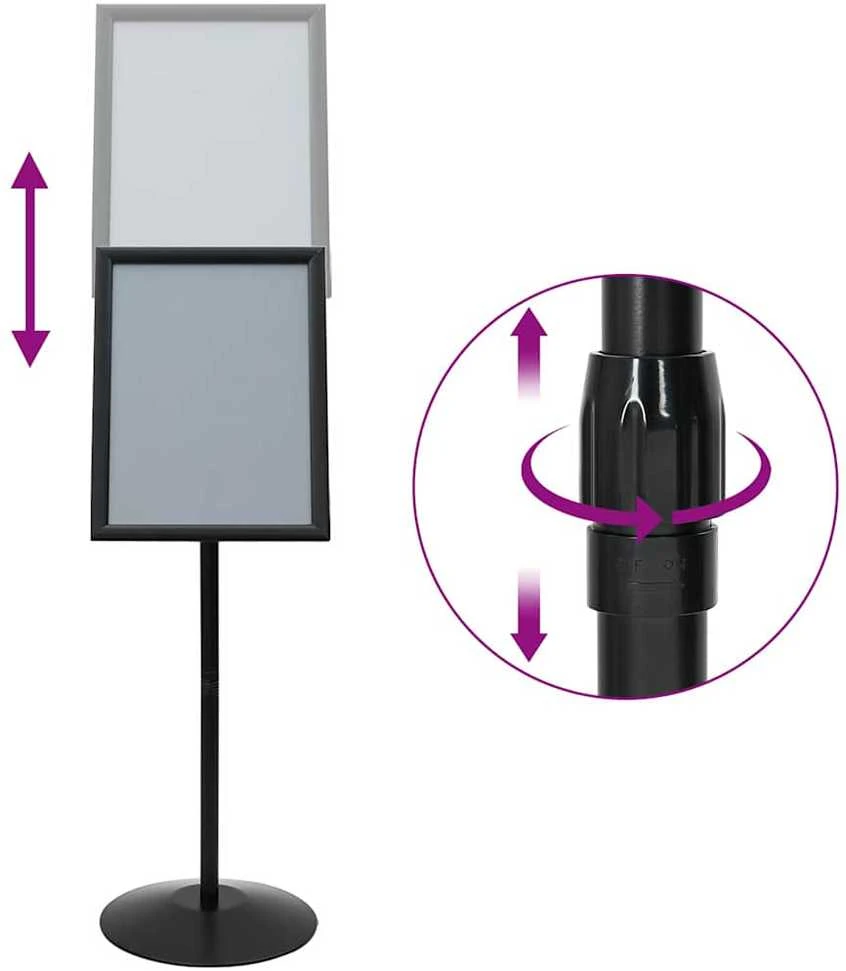 Pedestalo plakato stovas Sidabro a3 PVC ir Plienas