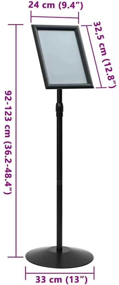 Pedestalo plakato stovas Sidabro a4 PVC ir Plienas