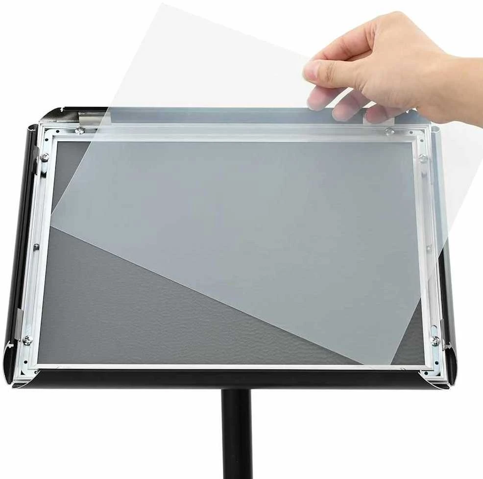 Pedestalo plakato stovas Sidabro a4 PVC ir Plienas