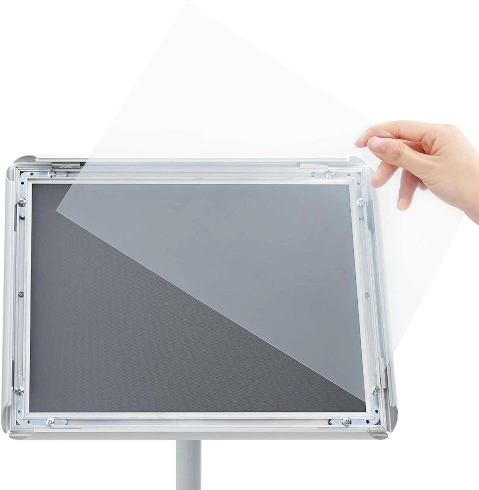 Pedestalo plakato stovas Sidabro 33 x 33 x 123 cm