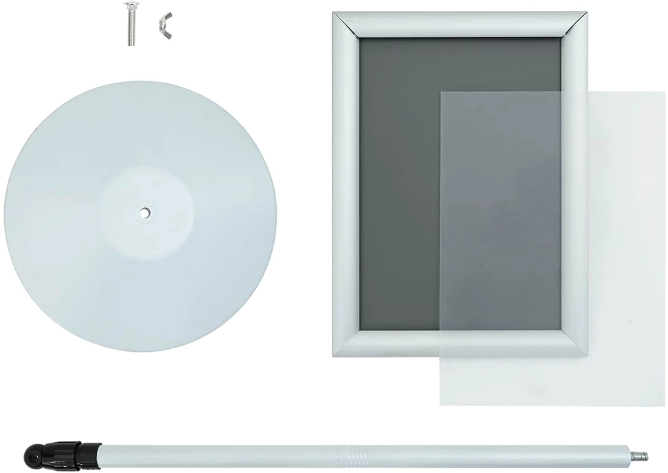 Pedestalo plakato stovas Sidabro 33 x 33 x 126 cm