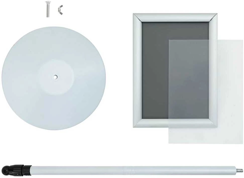 Pedestalo plakato stovas Sidabro 33 x 33 x 123 cm