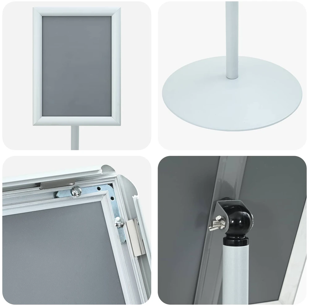 Pedestalo plakato stovas Sidabro 33 x 33 x 123 cm