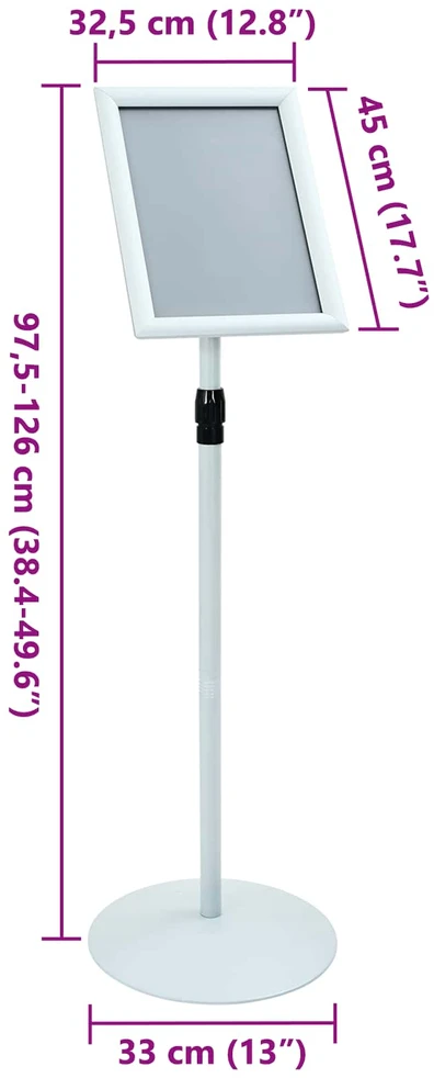 Pedestalo plakato stovas Sidabro 33 x 33 x 126 cm