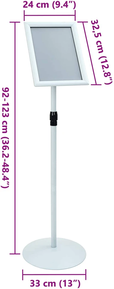 Pedestalo plakato stovas Sidabro 33 x 33 x 123 cm