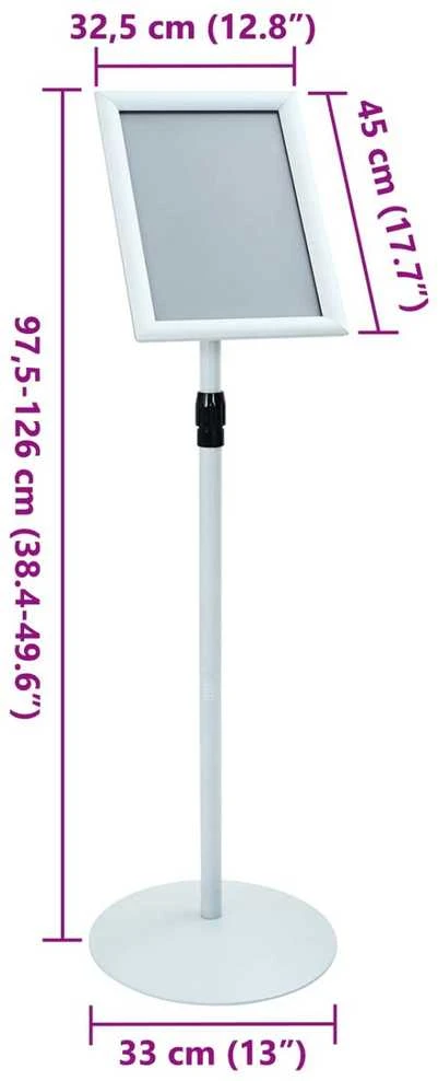 Pedestalo plakato stovas 33 x 33 x 126 cm PVC ir Plienas