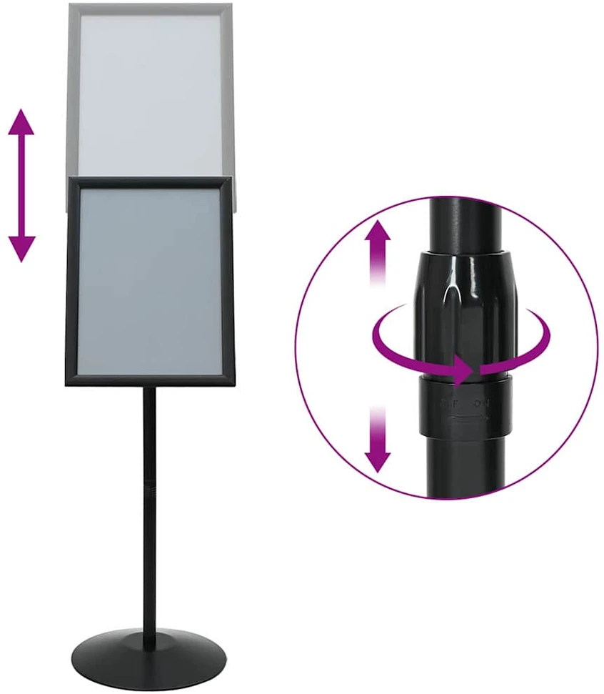 Pedestalo plakato stovas Sidabro a3 PVC ir Plienas