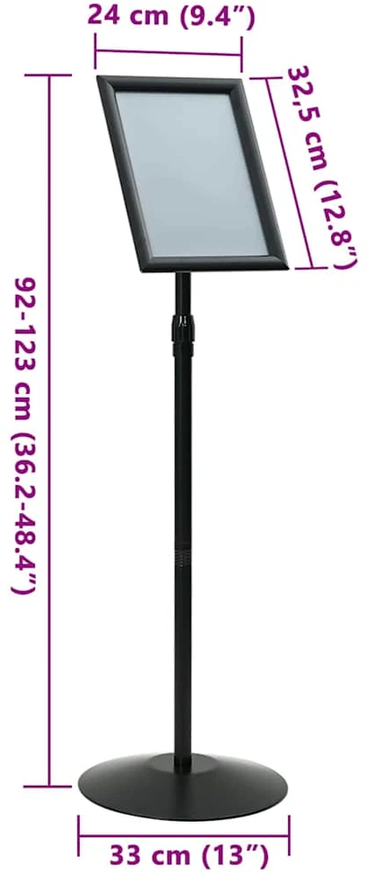 Pedestalo plakato stovas Sidabro a4 PVC ir Plienas