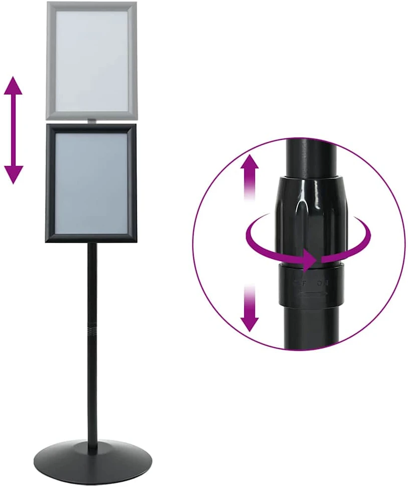 Pedestalo plakato stovas Sidabro a4 PVC ir Plienas