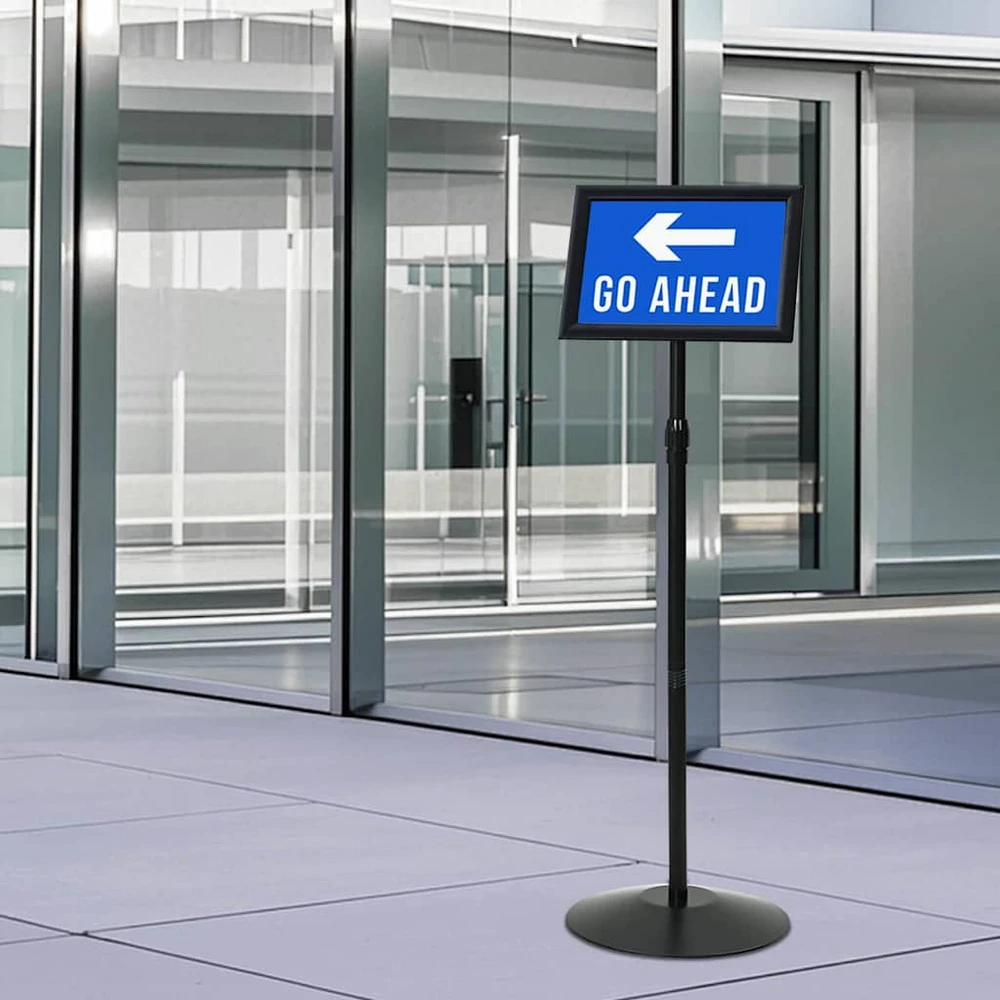 Pedestalo plakato stovas Sidabro a4 PVC ir Plienas