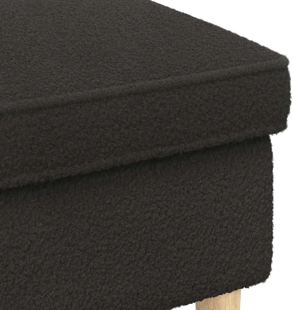 Pėdų staliukas Juoda 55 x 35 x 41 cm Bouclé