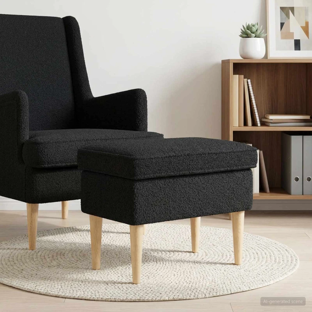 Pėdų staliukas Juoda 55 x 35 x 41 cm Bouclé