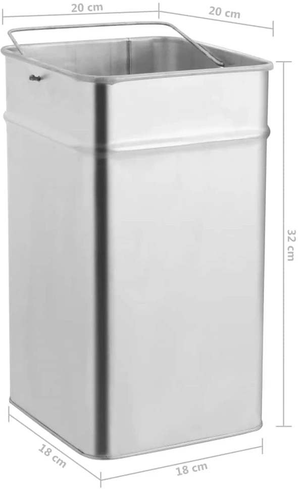 Šiukšliadėžė-peleninė, nerūdijantis plienas, 36l
