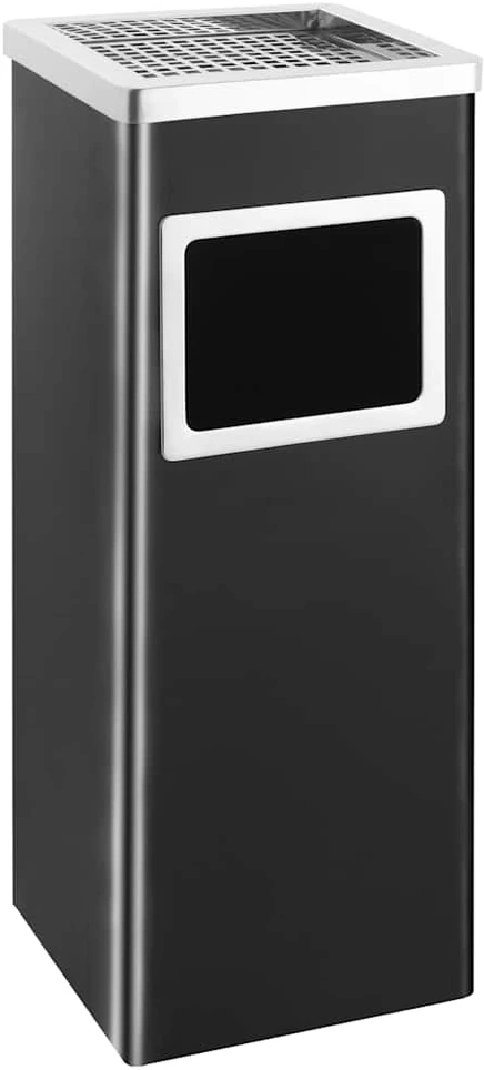 Šiukšliadėžė-peleninė, juodos spalvos, plienas, 36l