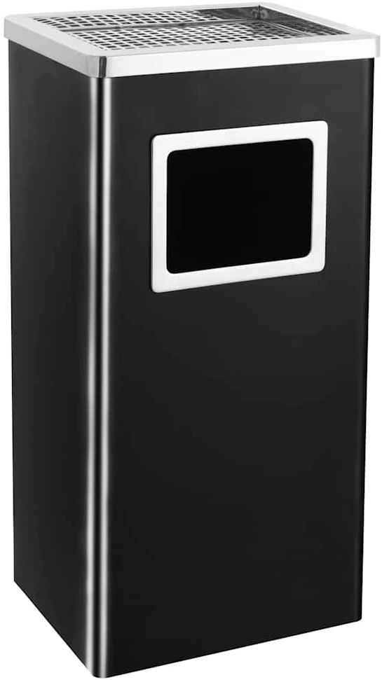 Šiukšliadėžė-peleninė, juodos spalvos, plienas, 45l