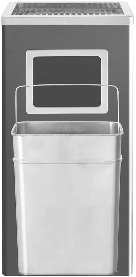 Šiukšliadėžė-peleninė, juodos spalvos, plienas, 45l