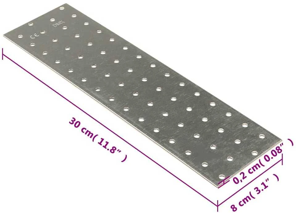 Perforuotos plokštės, 20vnt., 300x80mm, plienas, 2mm