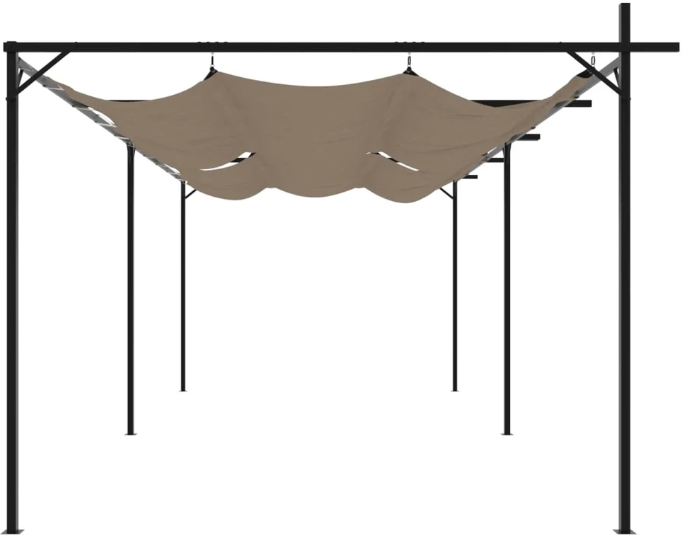 Pergolė su ištraukiamu stogu, taupe spalvos, 589x292x230cm