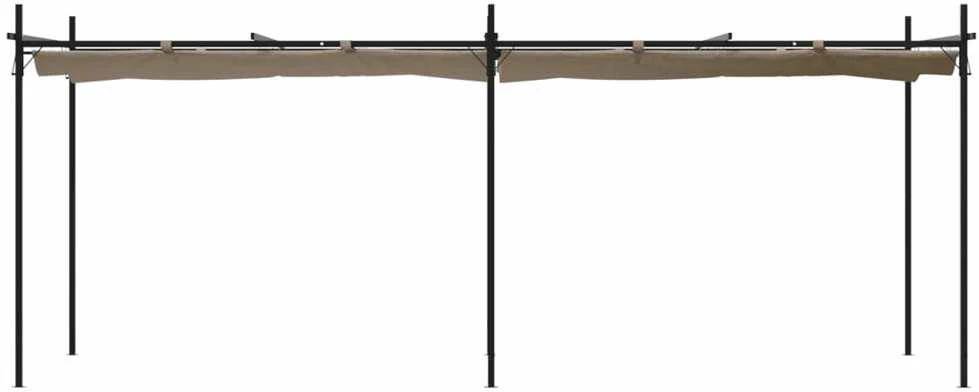 Pergolė su ištraukiamu stogu, taupe spalvos, 589x292x230cm