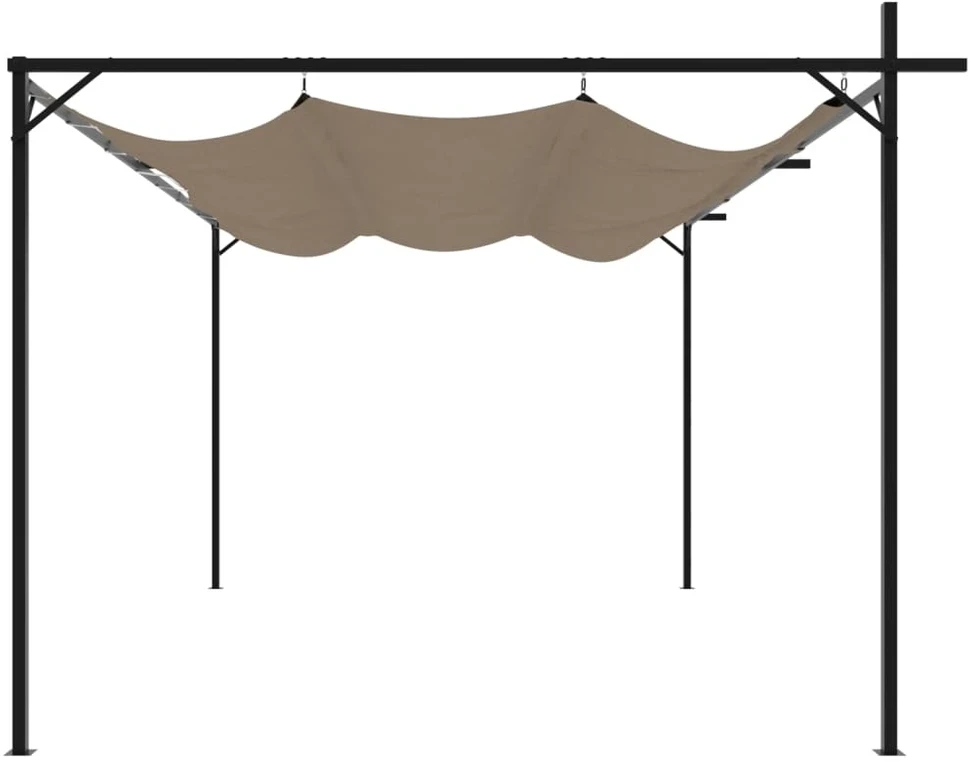 Pergolė su ištraukiamu stogu, taupe spalvos, 395x292x230cm