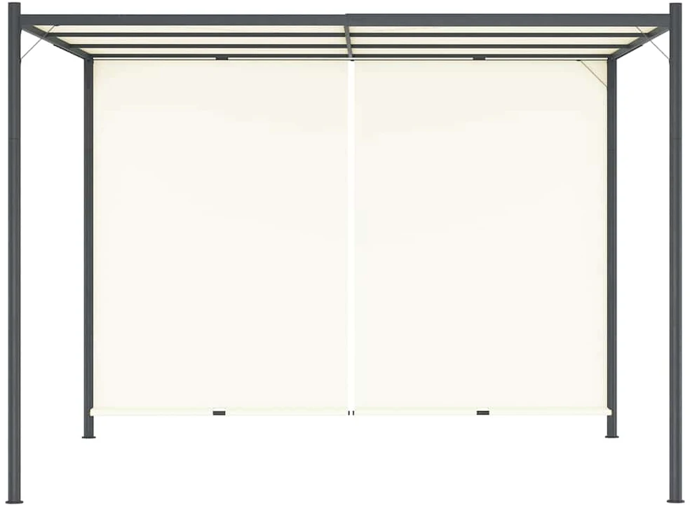 Pergolė su reguliuojamu stogu, kreminė balta, 3x3m, plienas