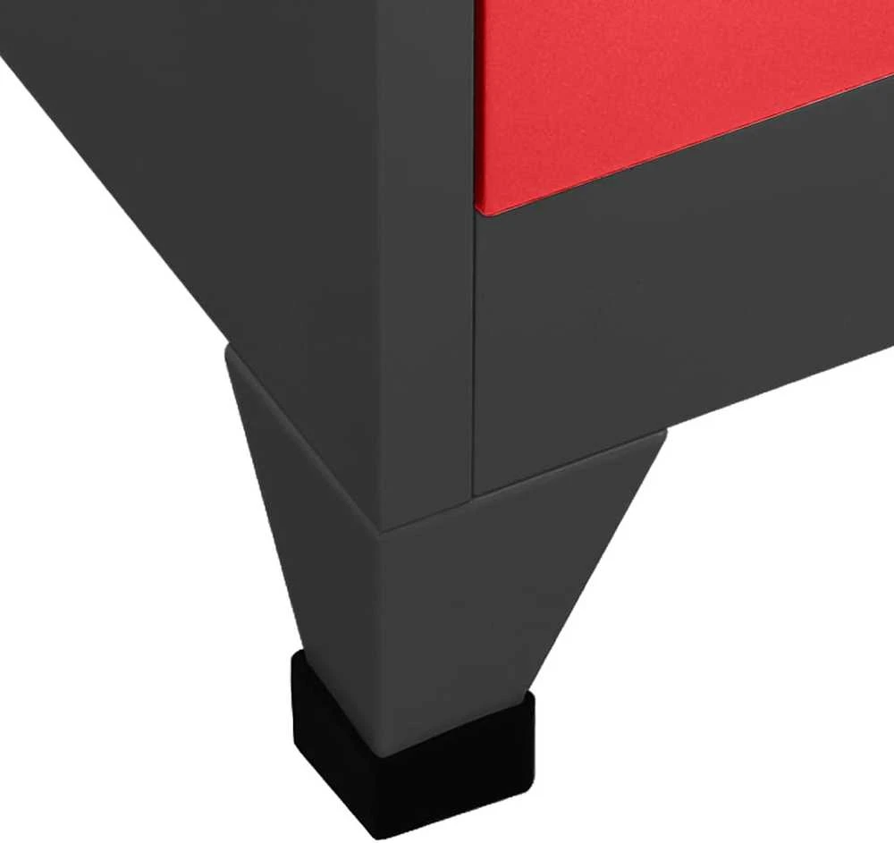 Persirengimo spintelė, antracito/raudona, 90x40x180cm, plienas