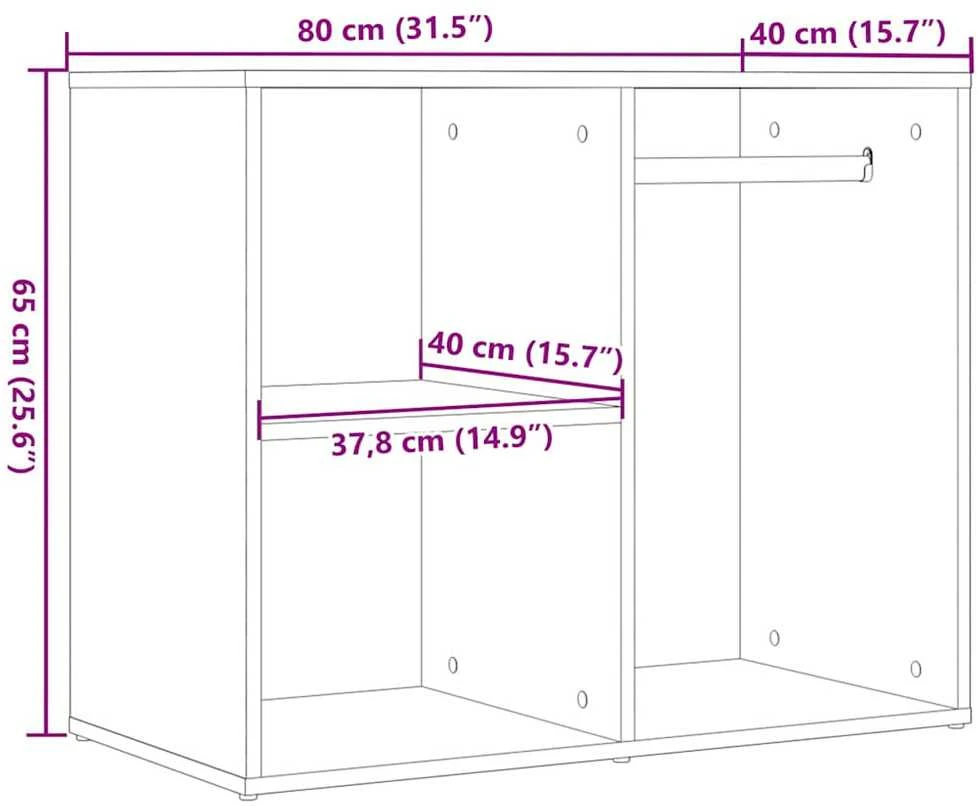 persirengimo spintelė Old Wood 80x40x65 cm Engineered Wood