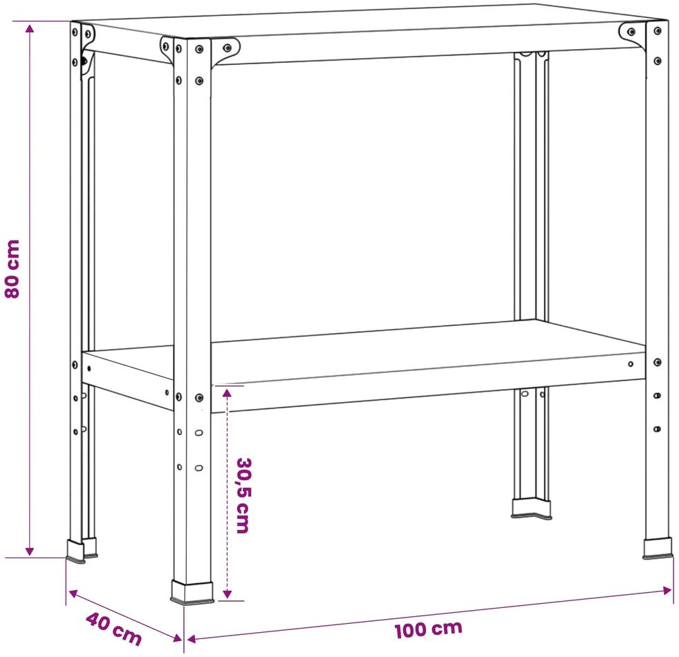 Persodinimo stalas 100 x 40 x 80 cm Nerūdijantis plienas
