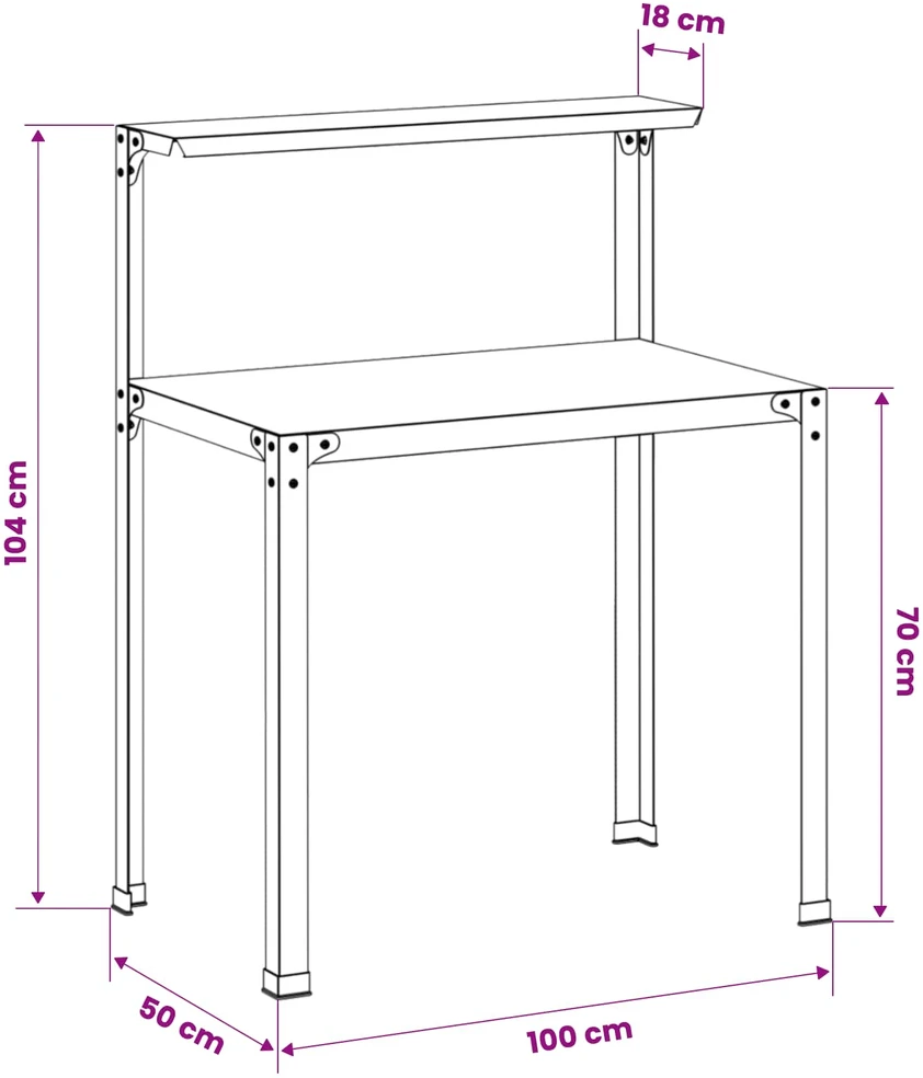Persodinimo stalas 100 x 50 x 104 cm Nerūdijantis plienas