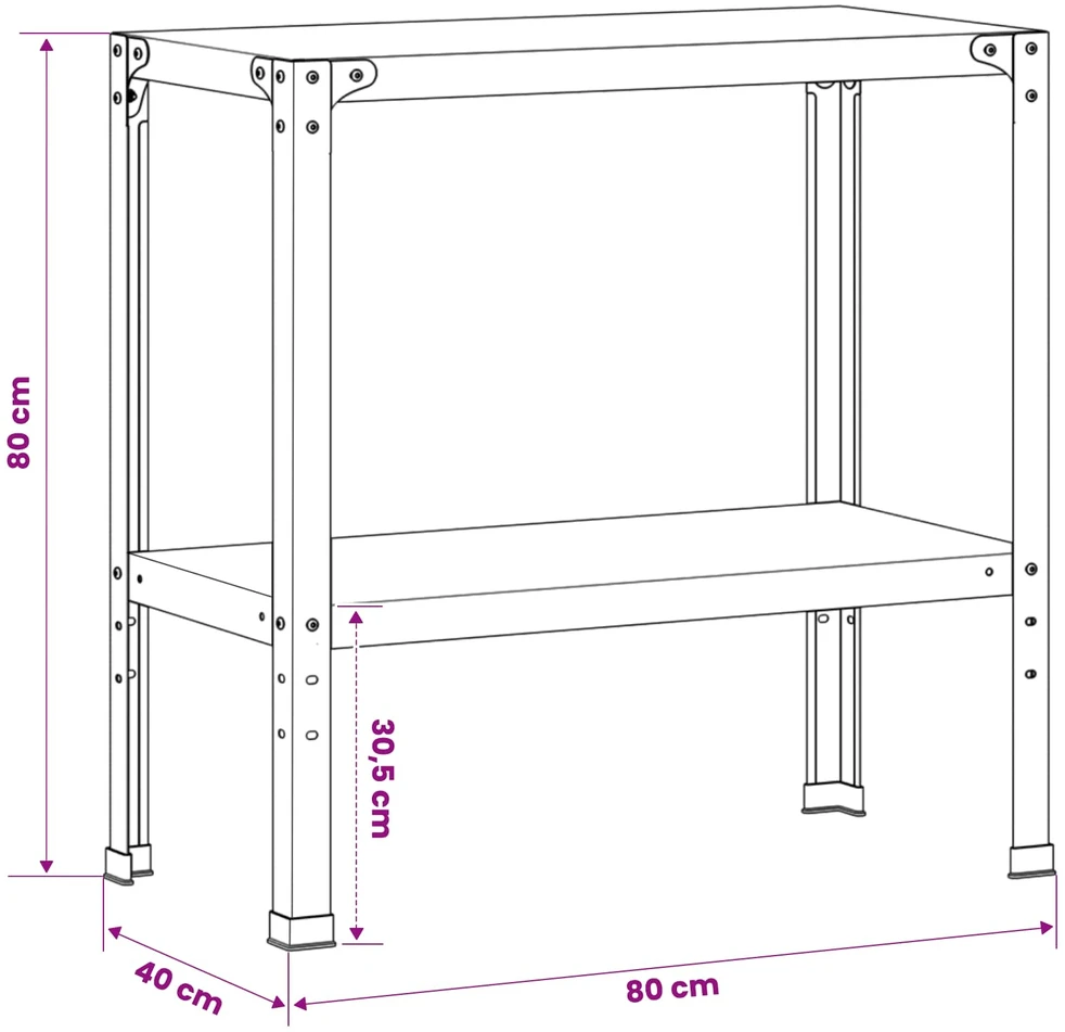 Persodinimo stalas 80 x 40 x 80 cm Nerūdijantis plienas