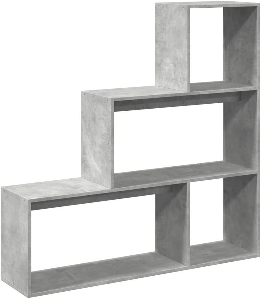 Pertvara/knygų spinta, betono pilka, 123x29x123cm, 3 pakopų