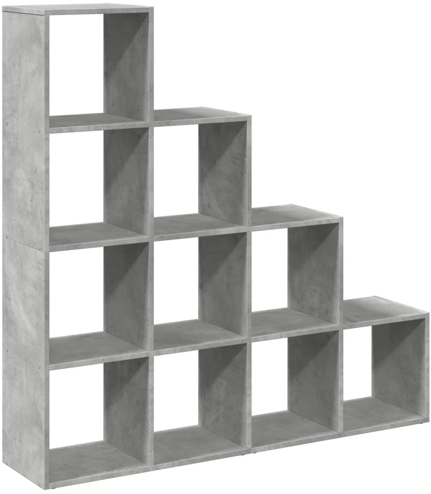 Pertvara/knygų spinta, betono pilka, 131,5x29x131,5cm, 4 aukštų