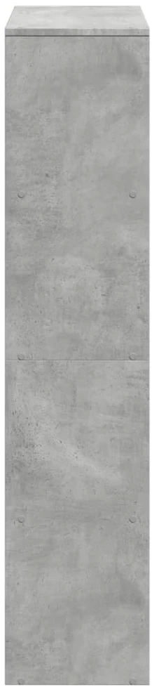 Pertvara/knygų spinta, betono pilka, 131,5x29x131,5cm, 4 aukštų