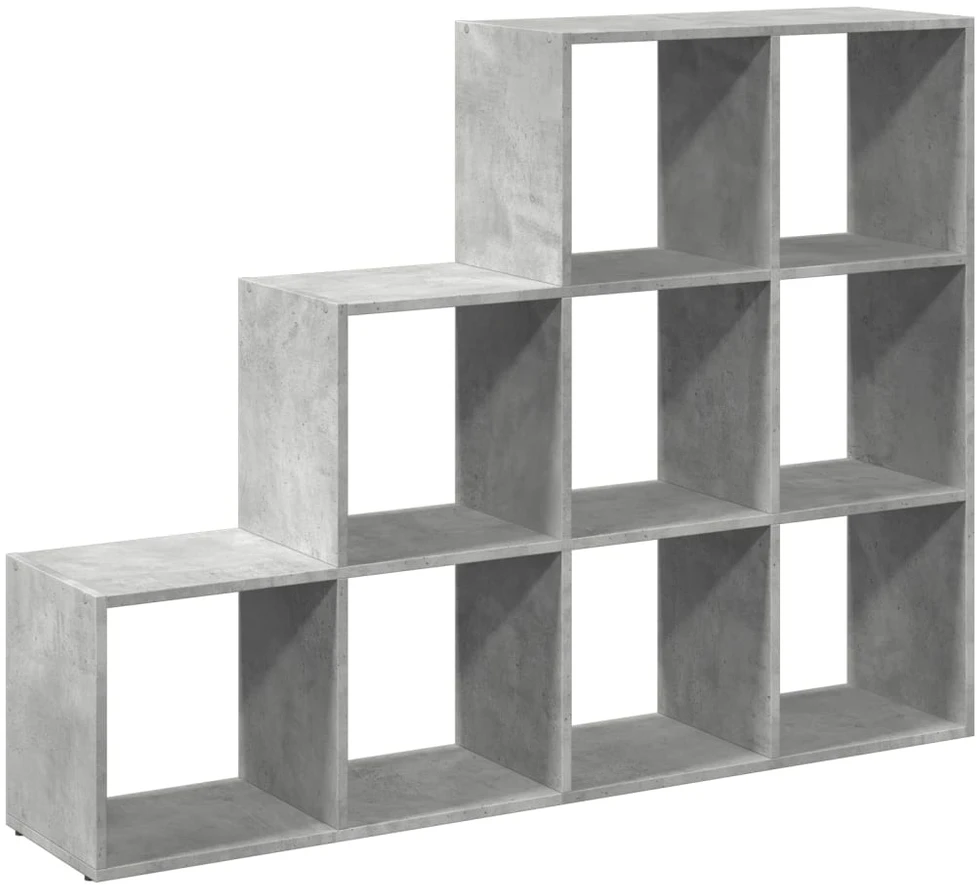 Pertvara/knygų spinta, betono pilka, 137,5x29x103,5cm, 3 aukštų