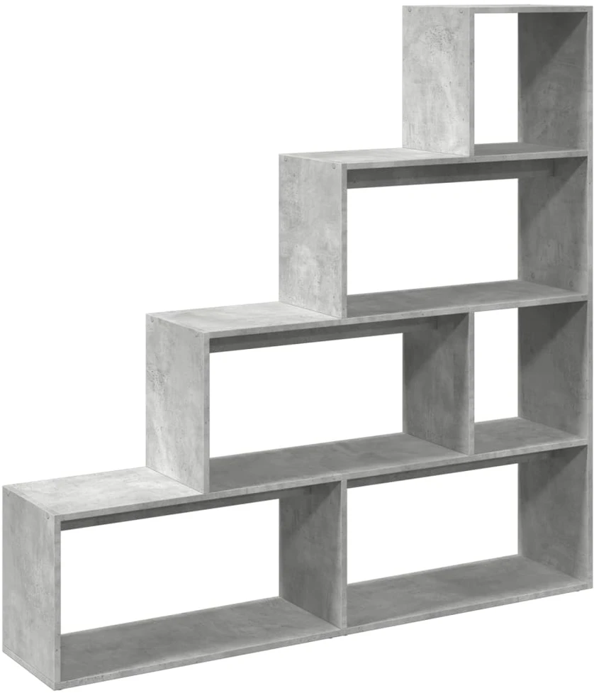 Pertvara/knygų spinta, betono pilka, 143,5x29x143,5cm, 4 pakopų