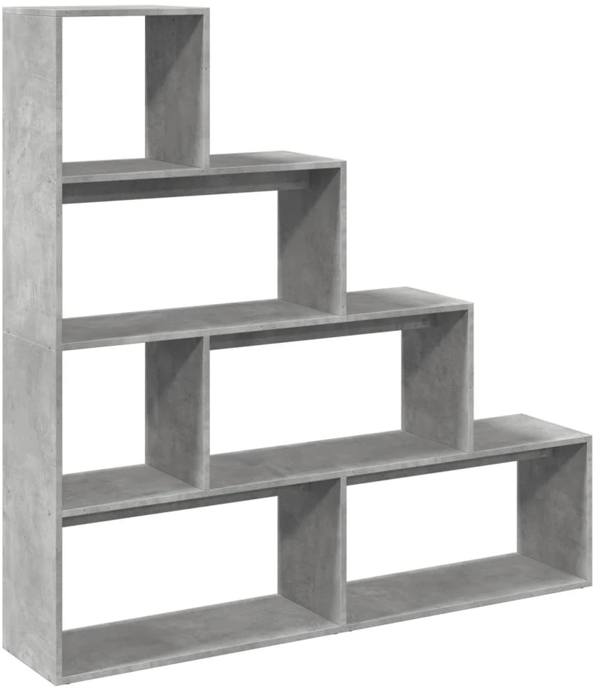 Pertvara/knygų spinta, betono pilka, 143,5x29x143,5cm, 4 pakopų