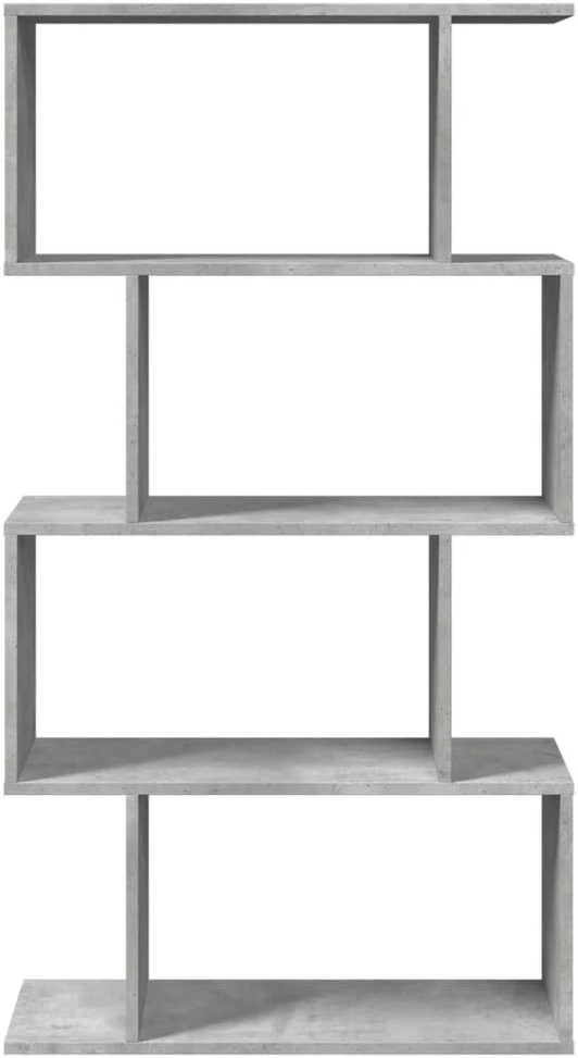 Pertvara/knygų spinta, betono pilka, 70x24x129cm, 4 pakopų