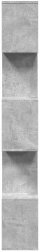 Pertvara/knygų spinta, betono pilka, 70x24x161cm, 5 pakopų